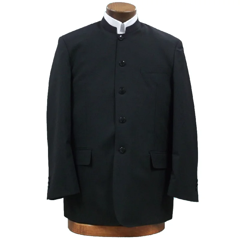 Stylish Hats Men's Plain Suit Clerical Coat Wool Blend 4700