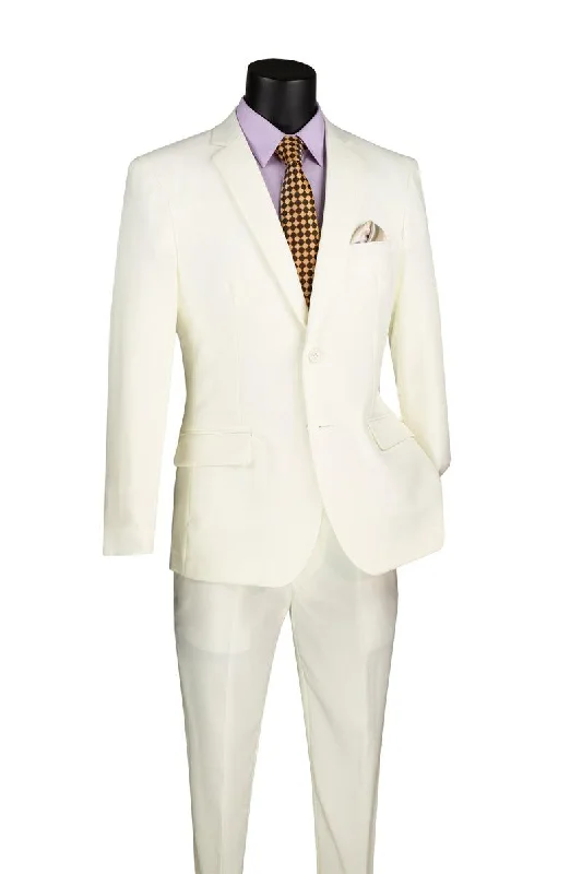 Slim-fit Shirts Slim Fit Suit 2 Piece Color Ivory