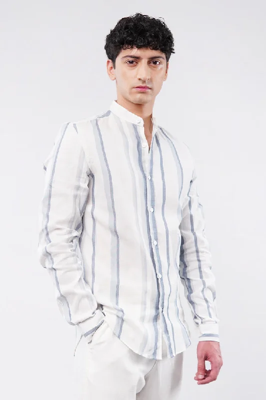 Luxury Suits Striped Linen Shirt - Multicolor