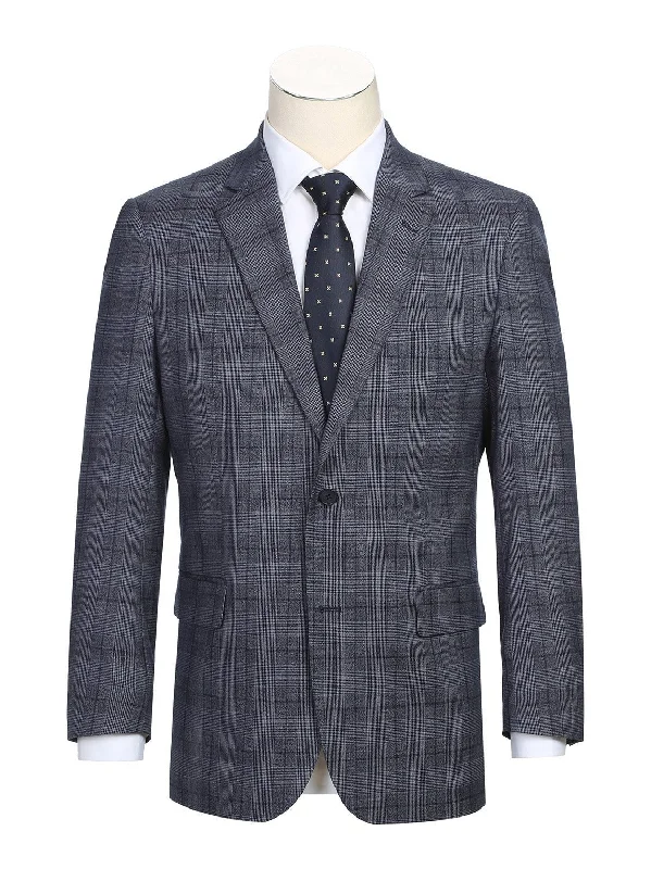 Office Attire Men's Classic Fit Checked Suits