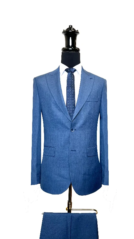 Formal Wear Vercini Classic Blue Textured Slim Fit Suit